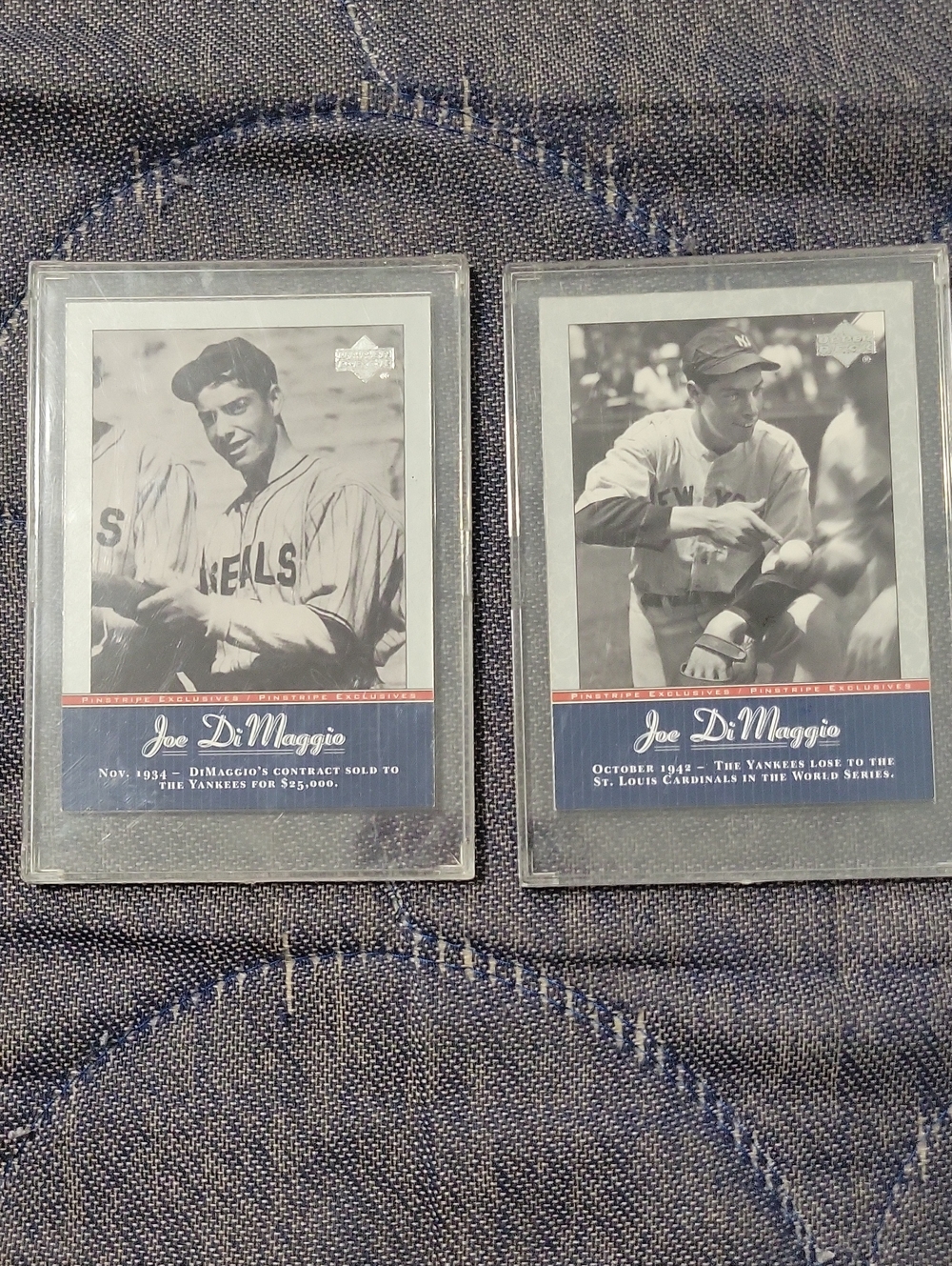 Joe DiMaggio Baseball Card - Black & White Trading Card (Set of 2)
